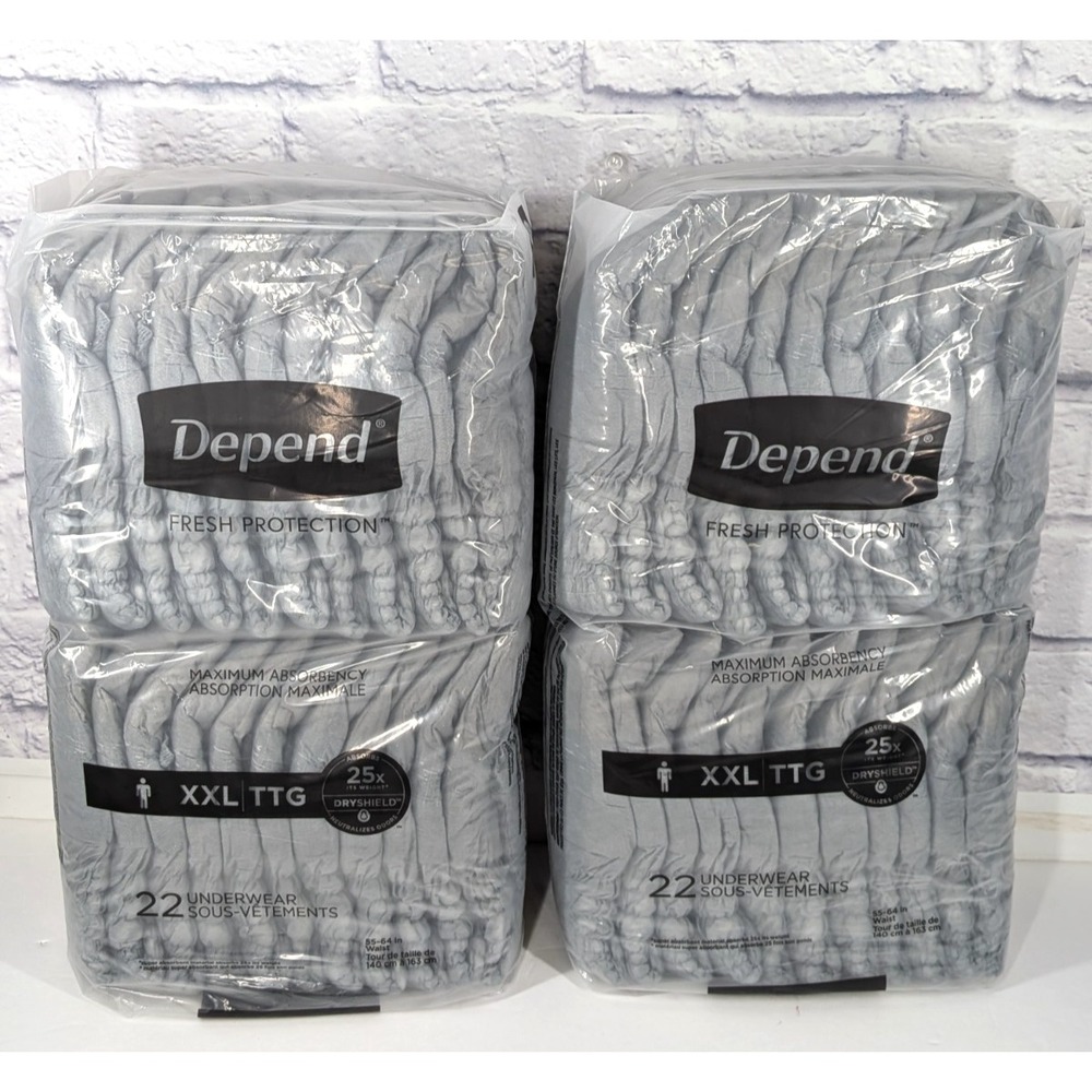BULK 44 TOTAL🚨Depends Real Fit Incontinence Briefs Men XXL Maximum Underwear